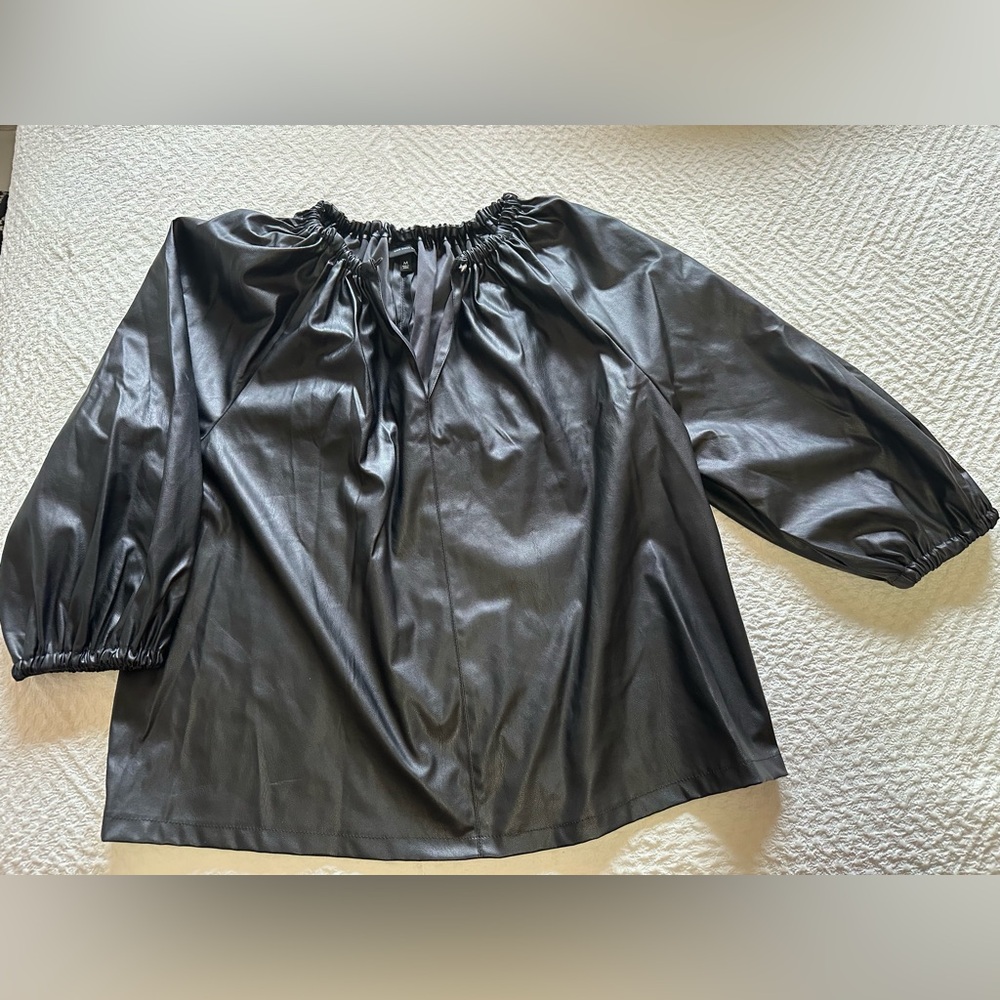 Who What Wear- Black Faux Leather Tunic